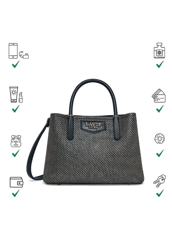 Lavie  Luxe Women's Glam Bella 3 Comparment Small (Black) for Women | Best Price UAE